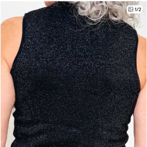 Women's‎ Allie Rose Black Silver Sparkle Tank Top Size L